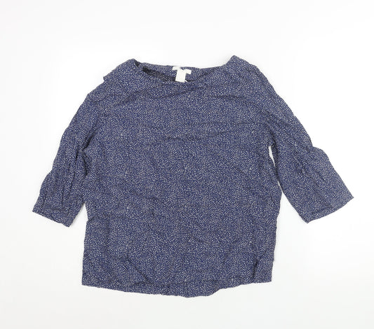 Womens UK Size 8 H&M Blue Basic Blouse
