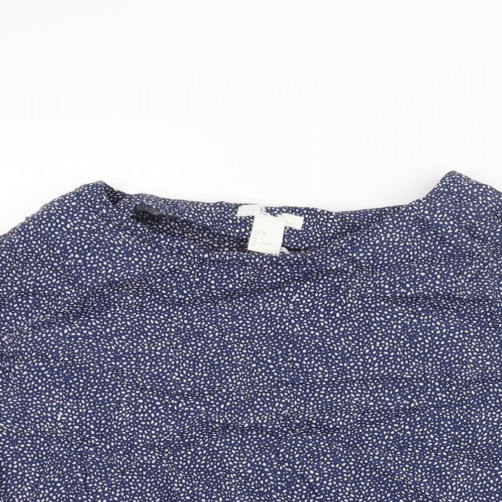 Womens UK Size 8 H&M Blue Basic Blouse