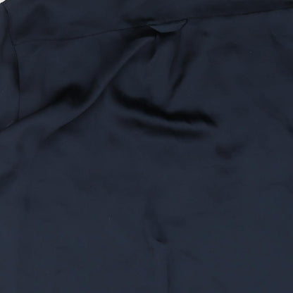 Autograph Womens Blue Polyester Tunic Button-Up Size 12 V-Neck