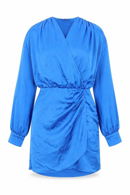 Zara Womens Blue Polyester Shift Size M V-Neck Zip