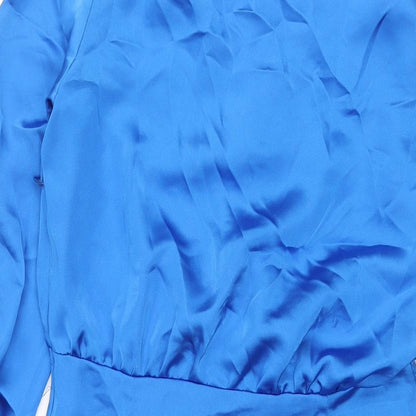 Zara Womens Blue Polyester Shift Size M V-Neck Zip