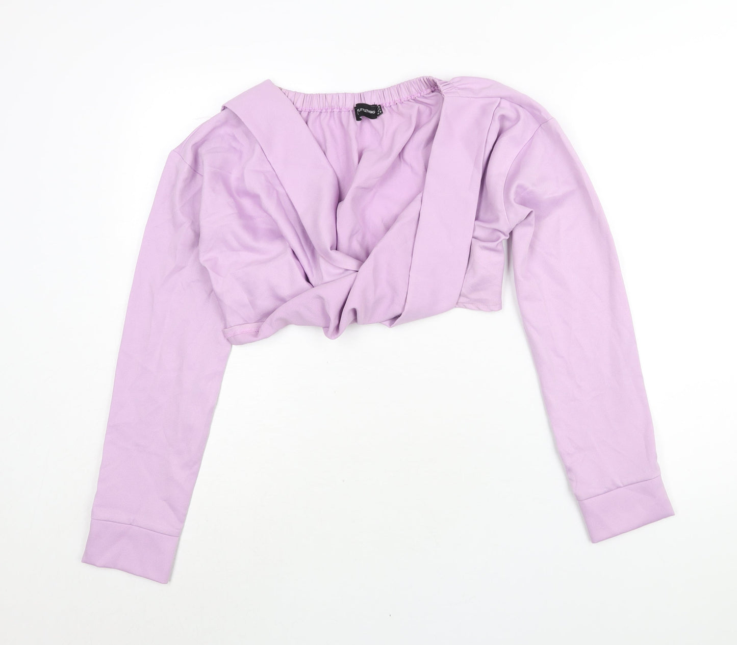 Womens UK Size 10 PRETTYLITTLETHING Purple Cropped Blouse