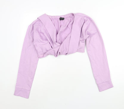 Womens UK Size 10 PRETTYLITTLETHING Purple Cropped Blouse
