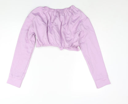 Womens UK Size 10 PRETTYLITTLETHING Purple Cropped Blouse