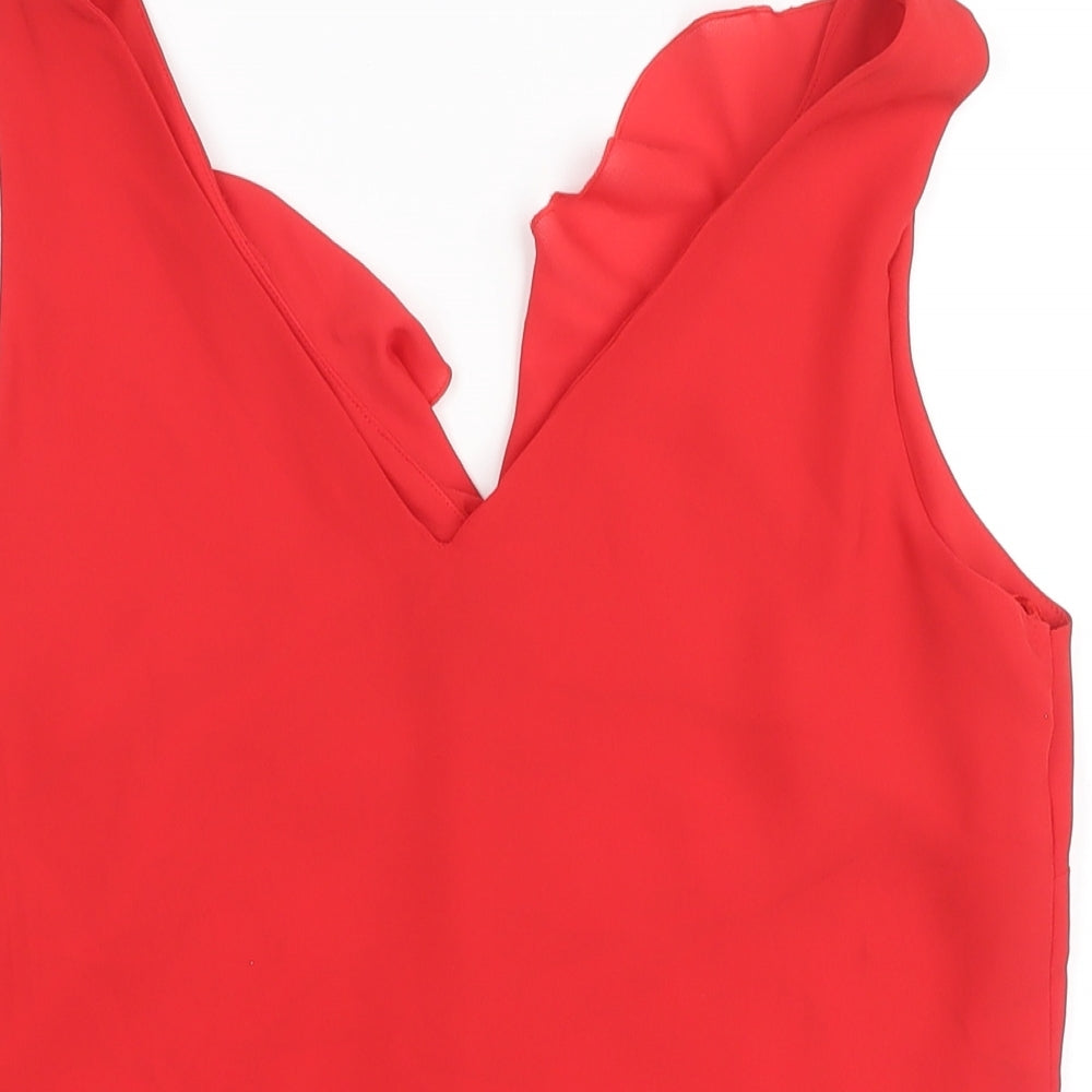 Womens UK Size 8 Wallis Red Camisole Blouse
