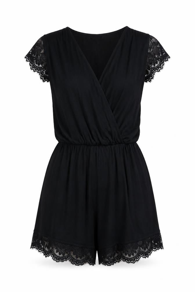 Womens UK Size 6 Topshop One-Piece Black Playsuit