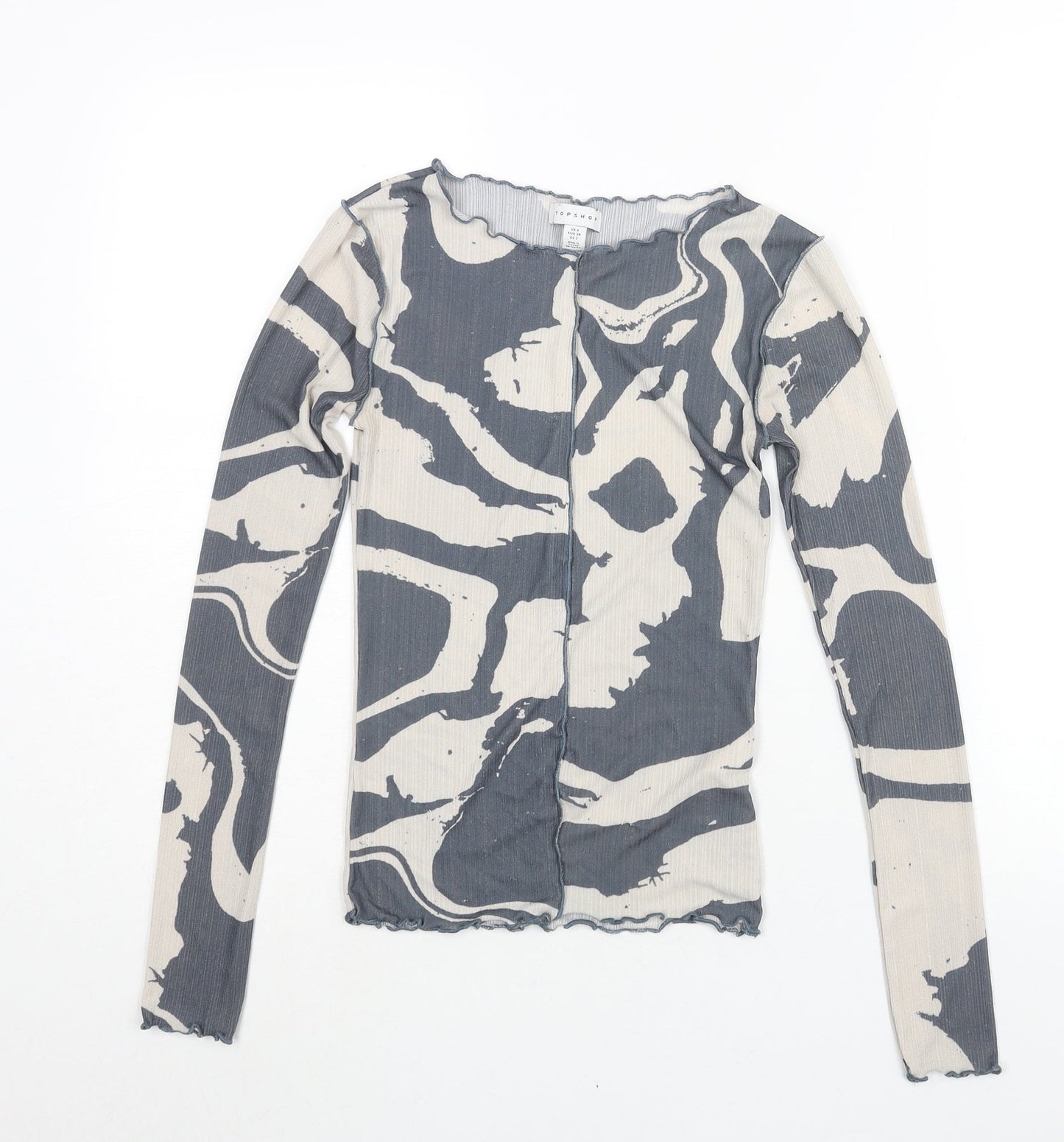 Womens UK Size 6 Topshop Grey Basic Blouse