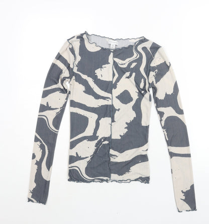 Womens UK Size 6 Topshop Grey Basic Blouse