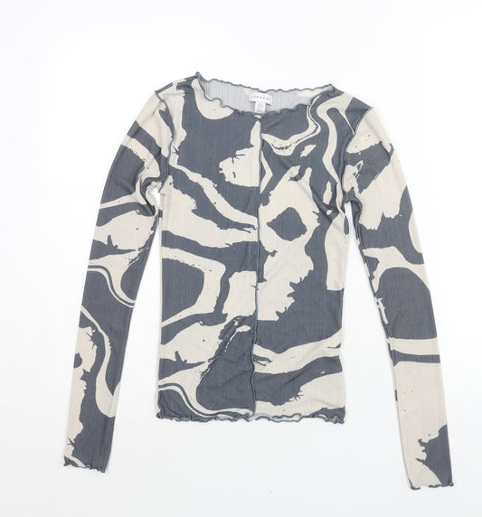 Womens UK Size 6 Topshop Grey Basic Blouse