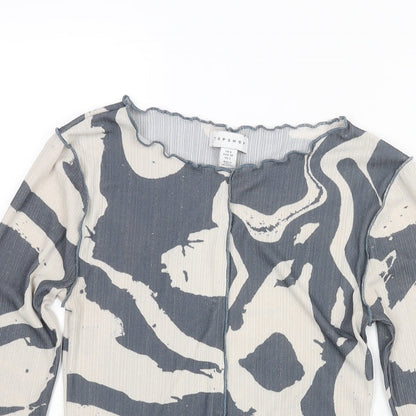 Womens UK Size 6 Topshop Grey Basic Blouse