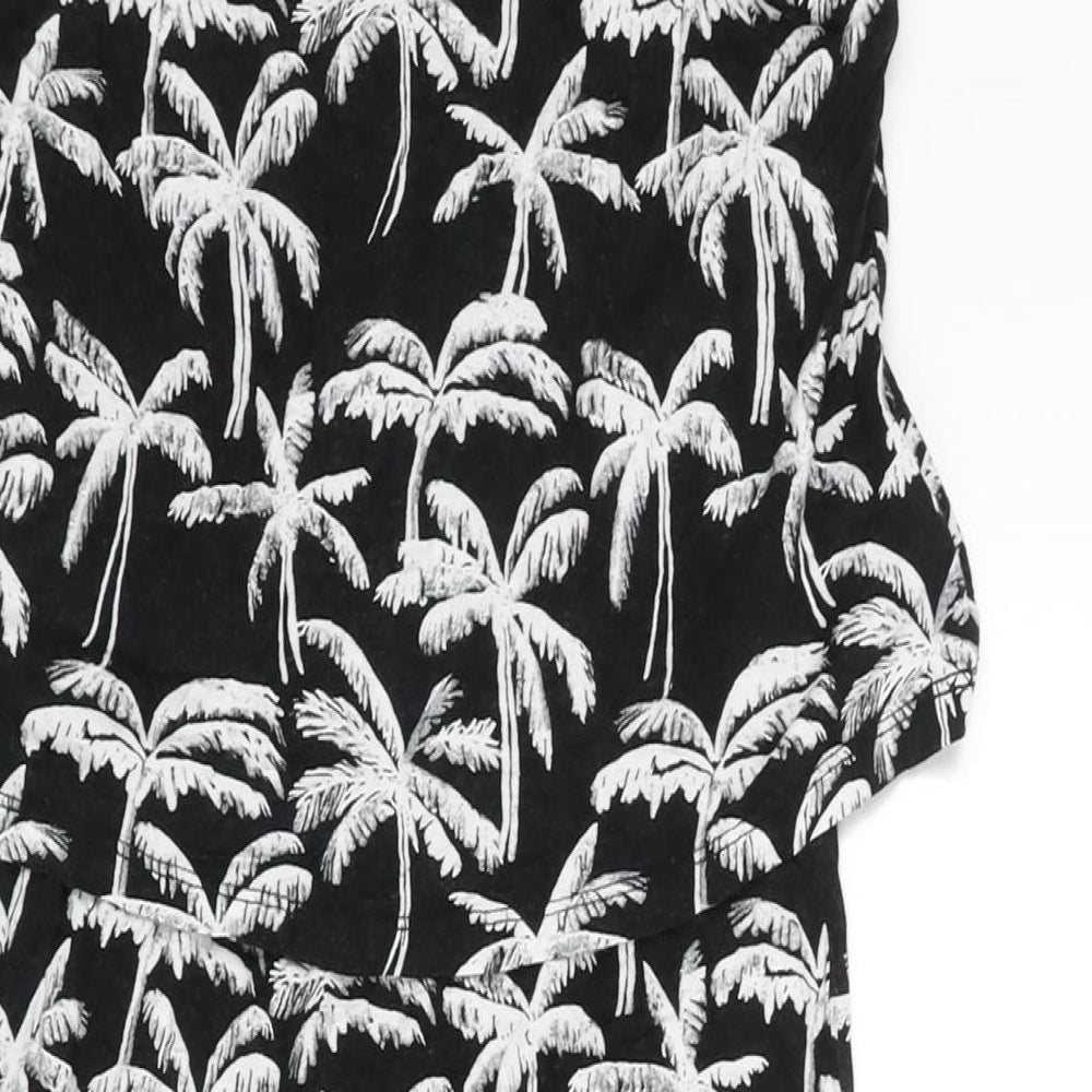 H&M Girls Black Geometric Viscose Jumpsuit One-Piece Size 10-11 Years L19 in Pullover - Palm Tree Print