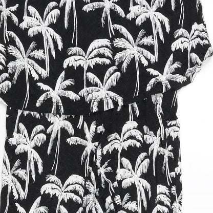 H&M Girls Black Geometric Viscose Jumpsuit One-Piece Size 10-11 Years L19 in Pullover - Palm Tree Print