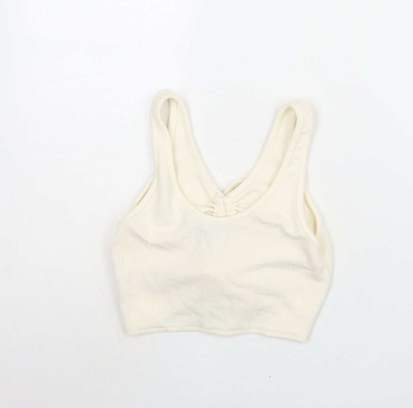 Womens UK Size 10 Missguided Ivory Cropped Blouse