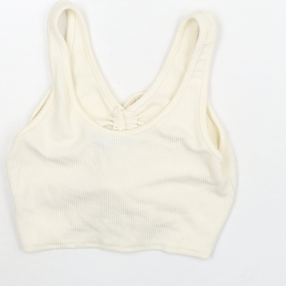Womens UK Size 10 Missguided Ivory Cropped Blouse