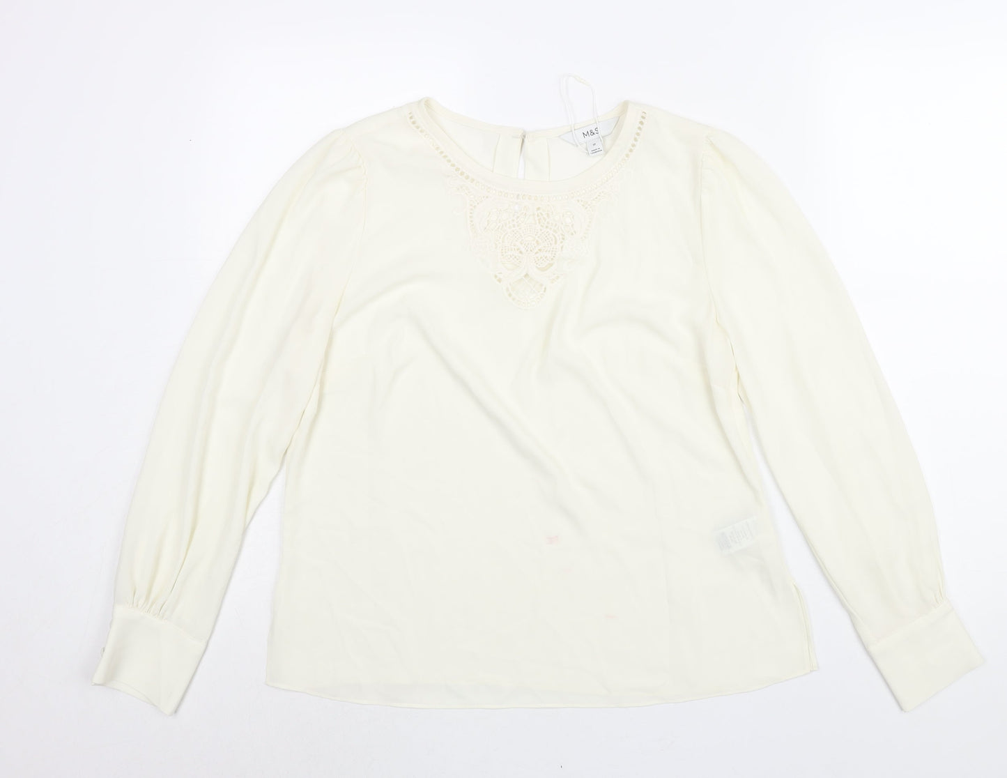 Womens UK Size 10 Marks and Spencer Ivory Basic Blouse