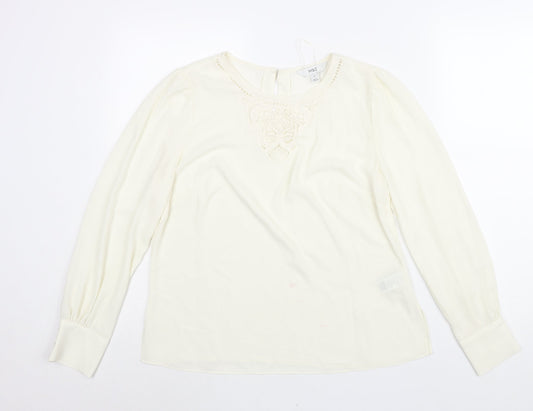 Womens UK Size 10 Marks and Spencer Ivory Basic Blouse