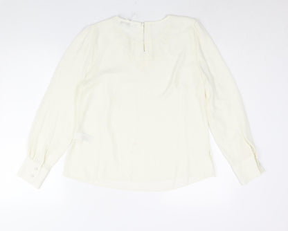 Womens UK Size 10 Marks and Spencer Ivory Basic Blouse