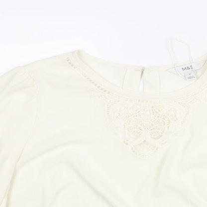 Womens UK Size 10 Marks and Spencer Ivory Basic Blouse