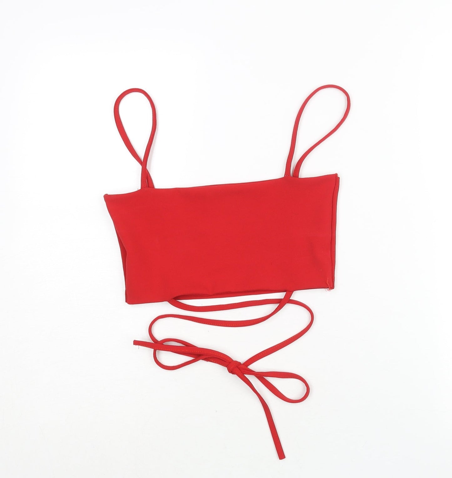 Womens UK Size 10 PRETTYLITTLETHING Red Cropped Blouse
