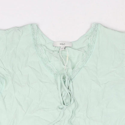 Womens UK Size 10 Marks and Spencer Green Basic Blouse