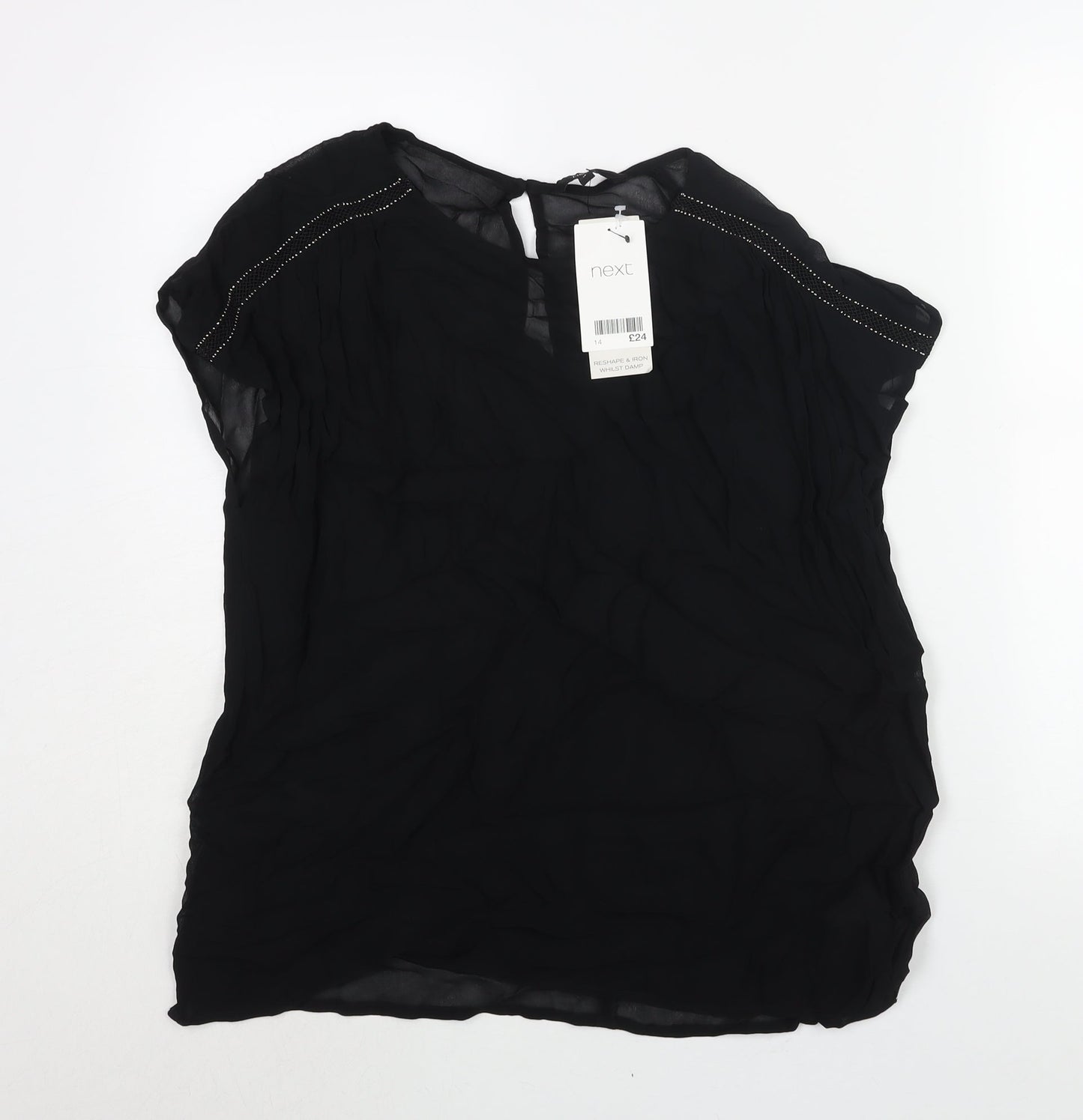 Womens UK Size 14 NEXT Black Basic Blouse