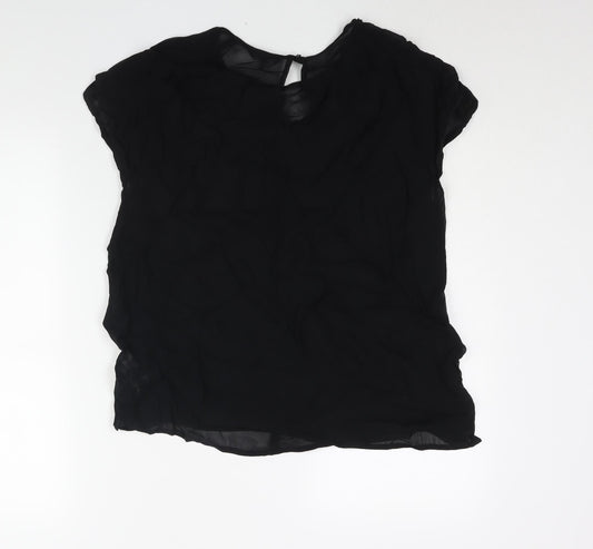 Womens UK Size 14 NEXT Black Basic Blouse