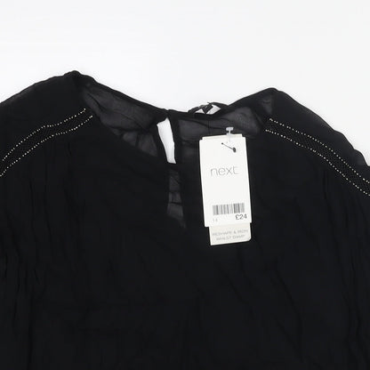 Womens UK Size 14 NEXT Black Basic Blouse