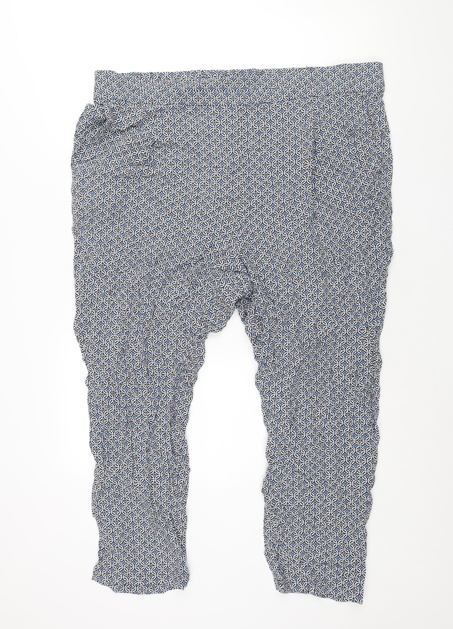Womens UK Size 22 Marks and Spencer Regular Fit Harem Blue Trousers
