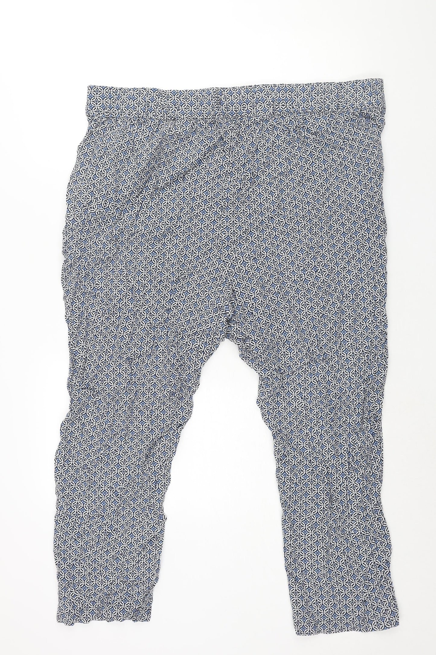 Womens UK Size 22 Marks and Spencer Regular Fit Harem Blue Trousers