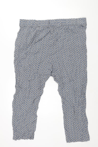 Womens UK Size 22 Marks and Spencer Regular Fit Harem Blue Trousers