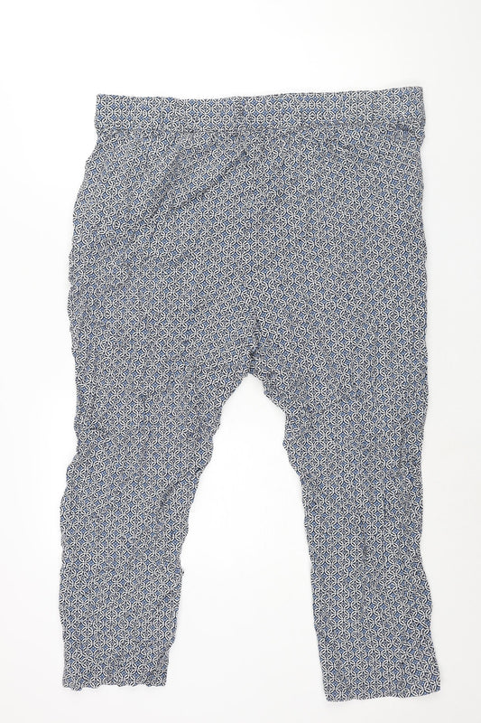 Womens UK Size 22 Marks and Spencer Regular Fit Harem Blue Trousers
