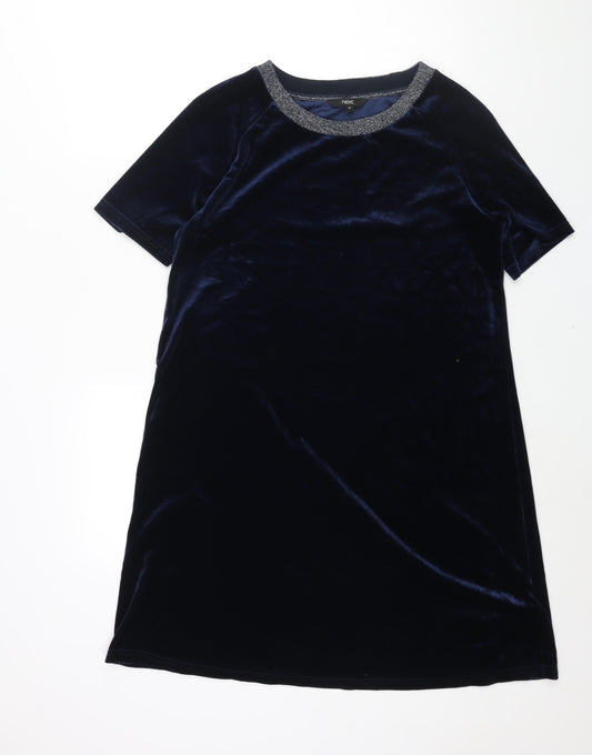NEXT Womens Blue Polyester Shift Size 10 Crew Neck Pullover