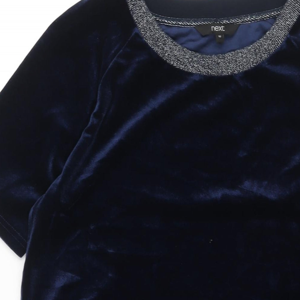 NEXT Womens Blue Polyester Shift Size 10 Crew Neck Pullover