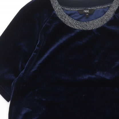 NEXT Womens Blue Polyester Shift Size 10 Crew Neck Pullover