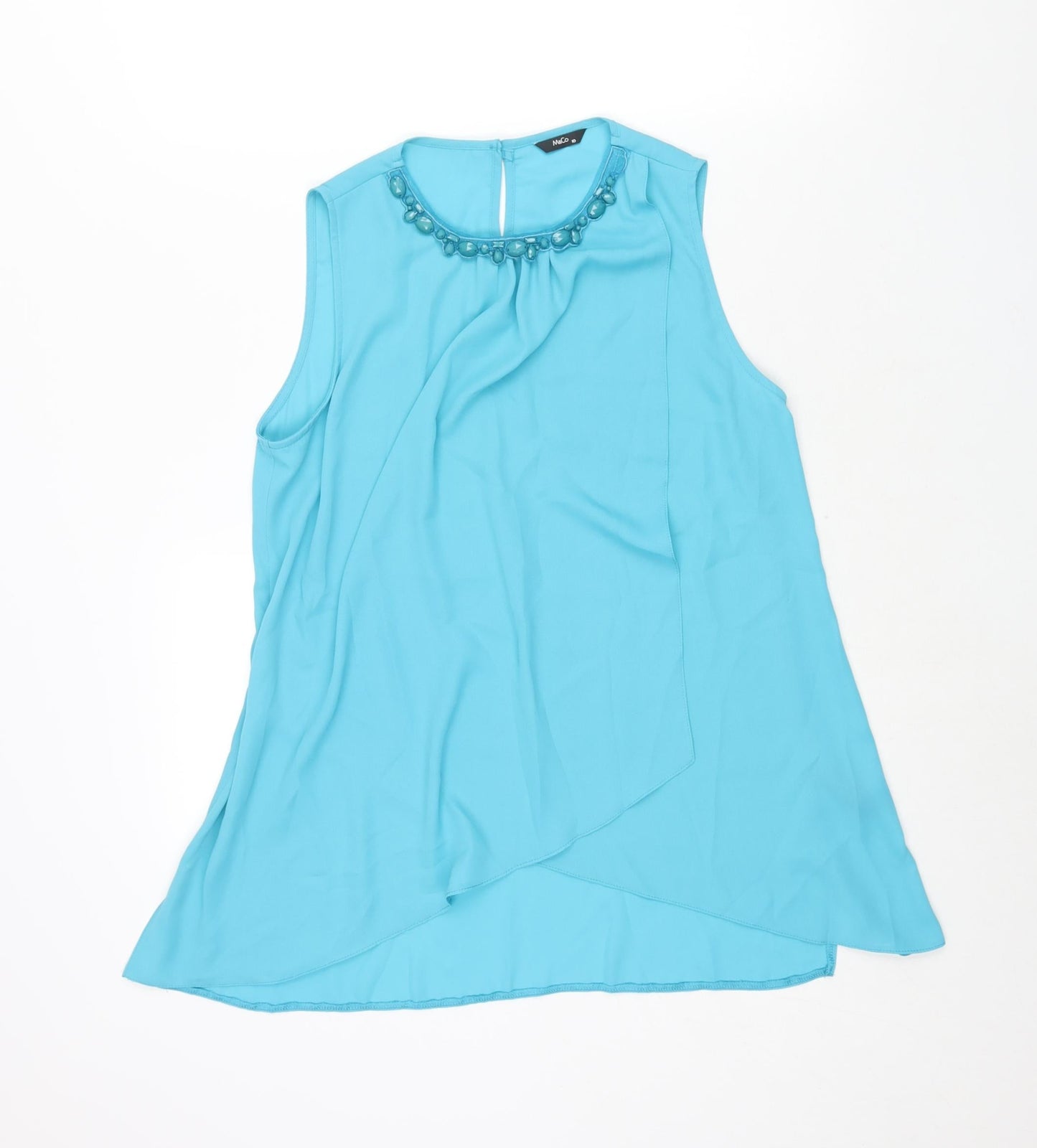 Womens UK Size 10 M&Co Blue Camisole Blouse