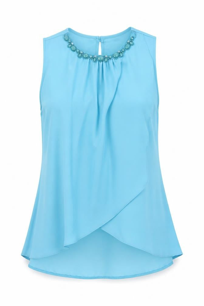 Womens UK Size 10 M&Co Blue Camisole Blouse