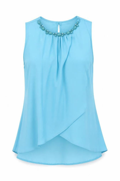 Womens UK Size 10 M&Co Blue Camisole Blouse