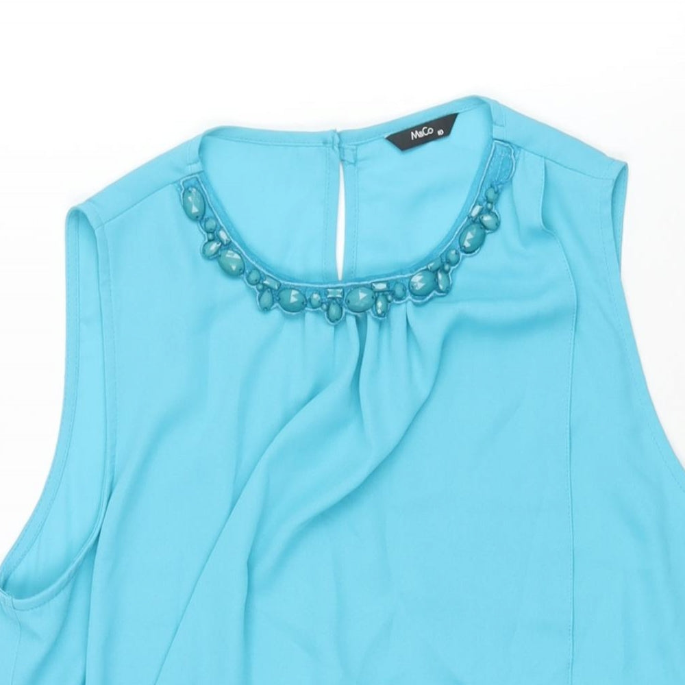 Womens UK Size 10 M&Co Blue Camisole Blouse