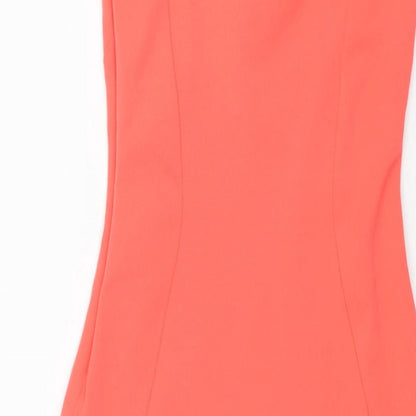 Quiz Womens Pink Polyester Bodycon Size 8 Scoop Neck Zip - Lace Detail