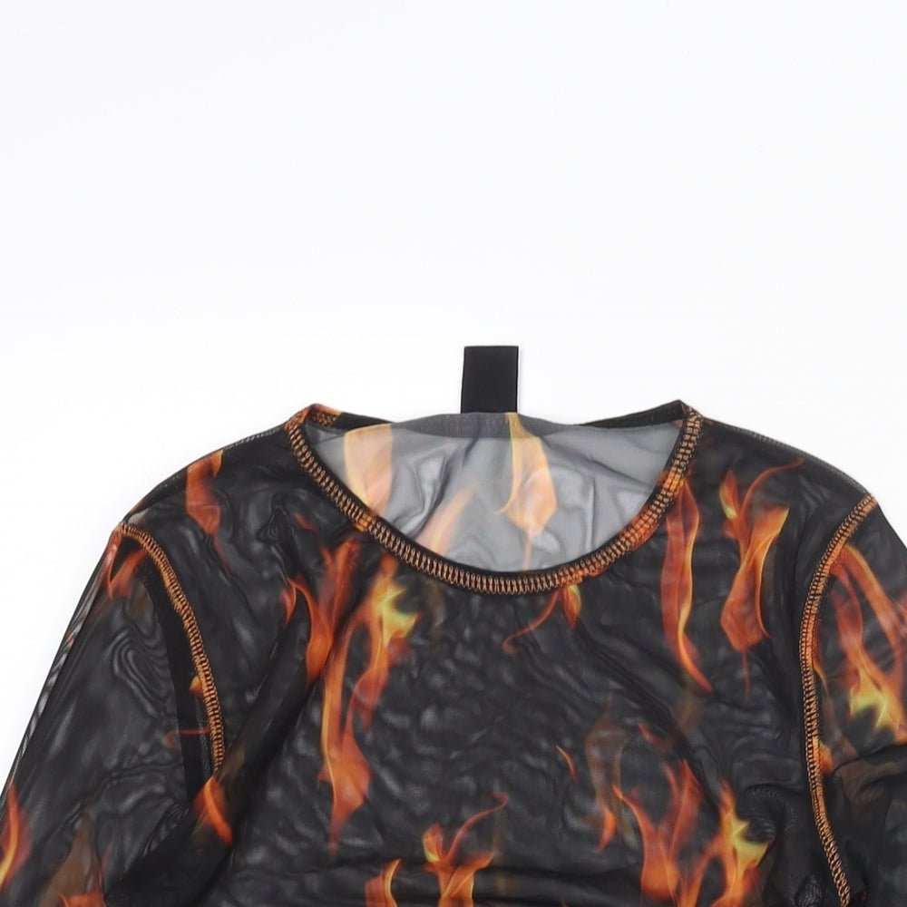 Womens UK Size M Urban Outfitters Black Basic Blouse