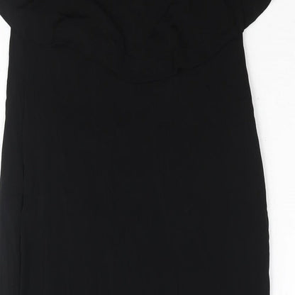 Warehouse Womens Black Viscose Bodycon Size 8 Square Neck Pullover