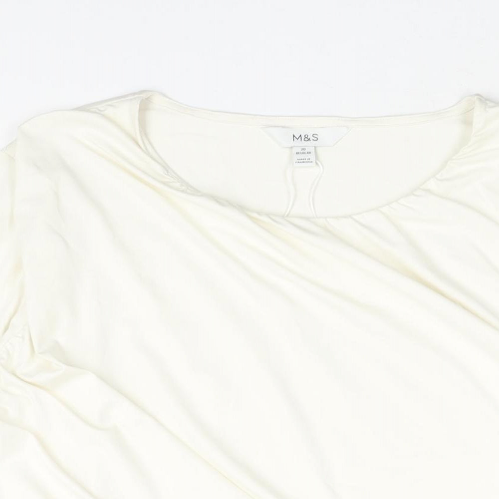 Womens UK Size 20 Marks and Spencer Ivory Basic Blouse