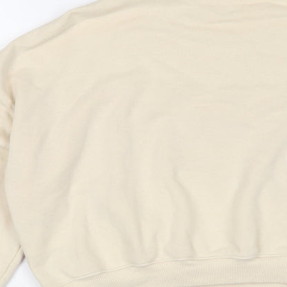 H&M Girls Beige Geometric Cotton Pullover Sweatshirt Size 10-11 Years Pullover - 10-12 Years