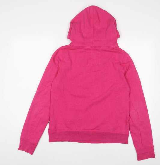 Hollister Womens Pink Cotton Pullover Hoodie Size L Pullover - Logo, Embroidered