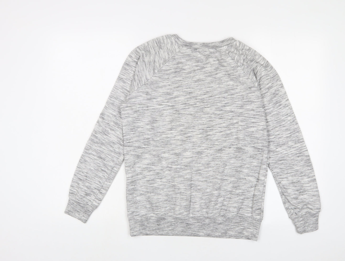 Bershka Womens Grey Cotton Pullover Sweatshirt Size S Pullover
