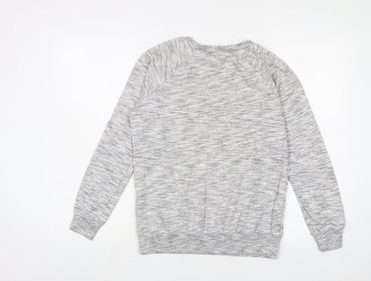 Bershka Womens Grey Cotton Pullover Sweatshirt Size S Pullover