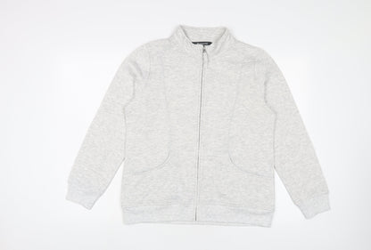 Bonmarché Womens Grey Cotton Full Zip Sweatshirt Size 12 Zip