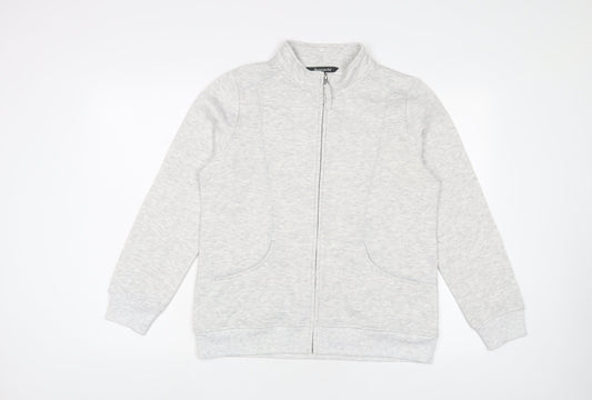 Bonmarché Womens Grey Cotton Full Zip Sweatshirt Size 12 Zip
