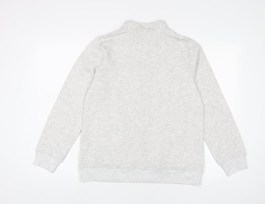 Bonmarché Womens Grey Cotton Full Zip Sweatshirt Size 12 Zip