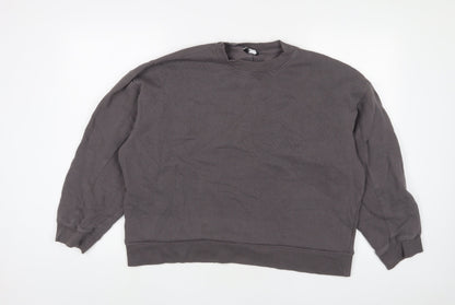 Topshop Womens Grey Cotton Pullover Sweatshirt Size S Pullover